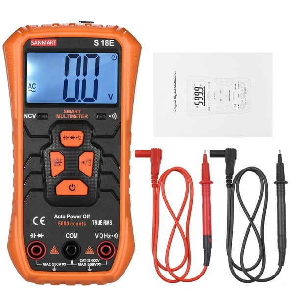 Diode with Data Hold Backlight LCD Current 5999 Counts Multimeter Digital Multimeter Resistance with AC/DC Voltage Continuity Buzzer Home Professional Use Automotive,etc NCV Diode with Data Hold Backlight LCD Current 5999 Counts Multimeter Digital Multimeter Resistance with AC/DC Voltage Continuity Buzzer Home Professional Use Automotive,etc NCV